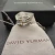 David Yurman Gold and Silver Three-Row Diamond Border Ring