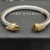 David Yurman 7mm Gold-Tone End Caps Sterling Silver Cable Cuff Bracelet Brown Diamonds