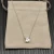 David Yurman Sterling Silver 8mm Four-Prong White Diamond Necklace Adjustable 42+3+3cm