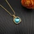 David Yurman Gold 14mm Square Blue Diamond Necklace