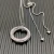 David Yurman 26mm Silver Circle Diamond Accent Sweater Necklace, 1.5mm Chain, Adjustable 90cm Length