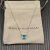 David Yurman Silver 8mm Four-Prong Blue Diamond Necklace Adjustable 42+3+3cm