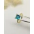 David Yurman Gold 8mm Four-Prong Blue Diamond Ring