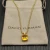 David Yurman Gold 11mm Four-Prong Yellow Diamond Necklace