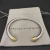 David Yurman 5mm Gold-Tone Cable Cuff Bracelet with Smooth Round End Caps