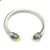David Yurman 7mm Cable Cuff Bracelet with Rotating End Caps Yellow Diamonds