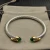 David Yurman 5mm Gold-Tone Head Sterling Silver Five-Row Pavé Bracelet Deep Green Diamonds