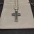 David Yurman Double Twist Cross Pendant Necklace with Black Diamonds, 3mm Cable Chain, Length 50cm + 5cm / 60cm + 5cm