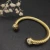 David Yurman Gold Tone 7mm Brown Diamond End Cuff Bracelet