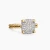 David Yurman Gold Four-Prong Pavé Diamond Ring
