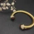 David Yurman 7mm Gold Cable Cuff Bracelet with Red Diamond End Caps and Inlay