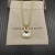 David Yurman Gold 14mm Square White Diamond Necklace