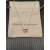 David Yurman Silver 8mm Four-Prong Red Diamond Necklace Adjustable 42+3+3cm