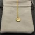 David Yurman Gold Diamond Initial V Disc Pendant Necklace
