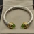 David Yurman 7mm Gold Light Green Diamond Head Gemstone Bracelet, Fits Wrist Sizes 16–20cm