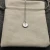 David Yurman Silver Diamond Letter T Round Pendant Necklace, Length 42cm + 3cm + 3cm