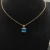 David Yurman Gold 11mm Four-Prong Blue Diamond Necklace