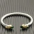 David Yurman 5mm Gold-Tone Head Sterling Silver Five-Row Pavé Bracelet Deep Green Diamonds