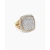 David Yurman 18mm Gold Square Pavé Diamond Ring