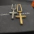 David Yurman Gold Chevron Cross White Diamond Necklace