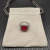 David Yurman Sterling Silver 14mm Square Pavé Red Diamond Ring