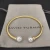 David Yurman 3mm Gold Cable Pearl Bracelet