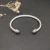 David Yurman 5mm Gold and Silver Cable Cuff Bracelet with Smooth Round End Caps