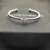 David Yurman 3mm Silver Sunburst Cuff Bracelet, Fits Wrist Size 16cm - 20cm