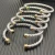 David Yurman 6mm Gold and Silver Turquoise Cable Cuff Bracelet