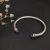 David Yurman 5mm Double-End Cap Cable Cuff Bracelet Blue Diamonds