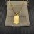David Yurman Gold Streamlined Rectangular Tag Necklace