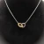 David Yurman Gold and Silver Twisted Cable Double Ring Necklace, 2mm Chain, 45+5cm Adjustable Length