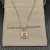 David Yurman Gold Square White Diamond Pendant Necklace, 1.5mm Chain, Length 45cm + 5cm