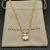 David Yurman Gold 11mm Four-Prong White Diamond Necklace