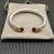 David Yurman 7mm Gold-Tone End Caps Sterling Silver Cable Cuff Bracelet Red Diamonds