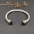 David Yurman 7mm Gold and Silver Double Diamond Station Purple Diamond Cuff Bracelet