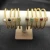 David Yurman Gold Tone 4mm Cable Square Blue Diamond Cuff Bracelet