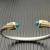 David Yurman 5mm Gold End Sterling Silver 5-Row Pavé Blue Diamond Bracelet