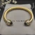 David Yurman Gold Tone 7mm Brown Diamond End Cuff Bracelet