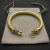 David Yurman Gold-Tone 7mm Diamond Hook Head Cuff Bracelet