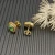 David Yurman 7mm Gold Square Green Diamond Stud Earrings