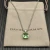 David Yurman Sterling Silver 11mm Four-Prong Green Diamond Necklace