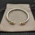 David Yurman 5mm Gold-Tone End Caps Sterling Silver Cable Cuff Bracelet with Pearls