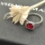 David Yurman Four-Prong Square Red Diamond Ring
