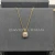 David Yurman Gold Square White Diamond Pendant Necklace, 1.5mm Chain, Length 45cm + 5cm