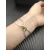 David Yurman Light Blue Double Ring Gold Nylon Cord Bracelet