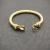 David Yurman Gold-Tone 7mm Diamond Hook Head Cuff Bracelet