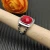David Yurman Sterling Silver 14mm Square Red Diamond Ring
