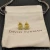 David Yurman 8mm Gold Four-Prong Green Diamond Stud Earrings
