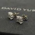 David Yurman 8mm Sterling Silver Pavé White Diamond Pyramid Stud Earrings